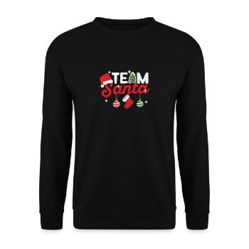 Team Santa Tradition Weihnachten Squad Familie - Unisex Pullover - Schwarz - Vorne - Alina (178cm) & Michal (187cm)