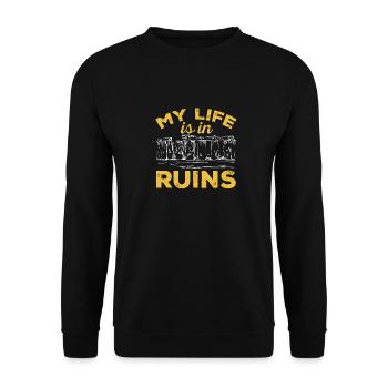 Archaeology Gift Archaeologist - Unisex Sweatshirt - black - Front - Alina (178cm) & Michal (187cm)