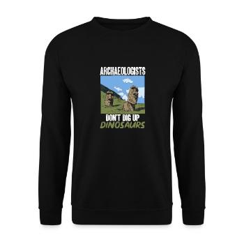 Archaeology Gift Archaeologist - Unisex Sweatshirt - black - Front - Alina (178cm) & Michal (187cm)