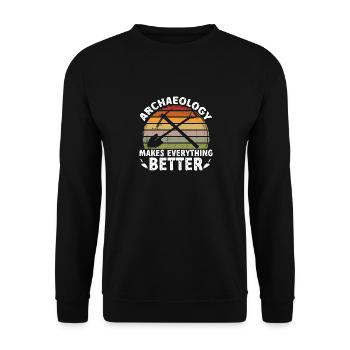 Archaeology Gift Archaeologist - Unisex Sweatshirt - black - Front - Alina (178cm) & Michal (187cm)