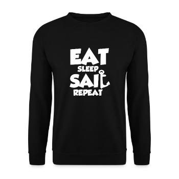 Eat Sleep Sail Repeat - Unisex Sweatshirt - black - Front - Alina (178cm) & Michal (187cm)