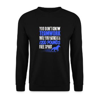 Horse Racer partenaires A 1200 Pounds Free Spirit - Sweat-shirt Unisexe - noir - Devant - Alina (178cm) & Michal (187cm)