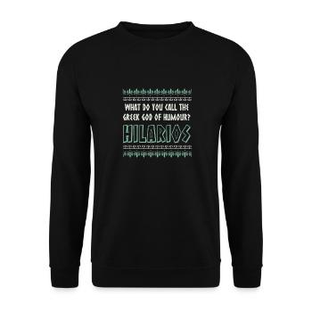 Antike Griechisches Mythologie Griechischer Gott - Unisex Pullover - Schwarz - Vorne - Alina (178cm) & Michal (187cm)