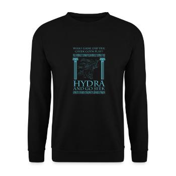 Antike Griechisches Mythologie und Griechischer - Unisex Pullover - Schwarz - Vorne - Alina (178cm) & Michal (187cm)