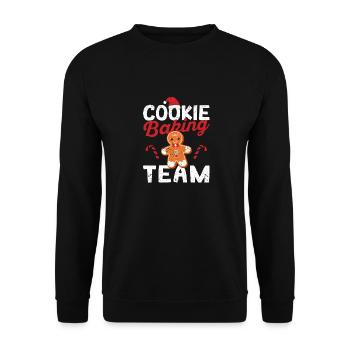Weihnachtsbäcker Koch Lebkuchenmann Weihnachten - Unisex Pullover - Schwarz - Vorne - Alina (178cm) & Michal (187cm)