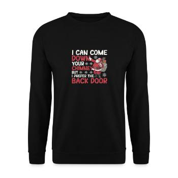 Ich kann durch den Schornstein kommen Schmutziger - Unisex Pullover - Schwarz - Vorne - Alina (178cm) & Michal (187cm)