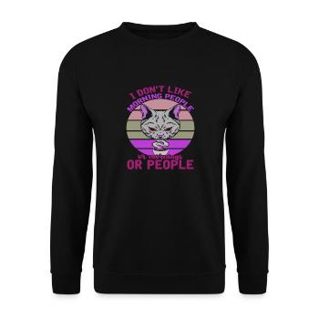 I DON T LIKE PEOPLE - Unisex Pullover - Schwarz - Vorne - Alina (178cm) & Michal (187cm)
