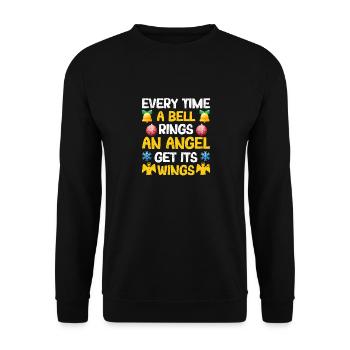 Christmas Every time a bell rings - Unisex Sweatshirt - black - Front - Alina (178cm) & Michal (187cm)