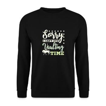 Désolé, je ne peux pas, c’est l’heure du saut en chambre forte - Sweat-shirt Unisexe - noir - Devant - Alina (178cm) & Michal (187cm)