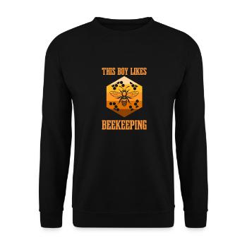 Un garçon aime l'apiculture Funny Apicer Honey - Sweat-shirt Unisexe - noir - Devant - Alina (178cm) & Michal (187cm)