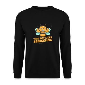 Un garçon aime l'apiculture, le miel mignon de la - Sweat-shirt Unisexe - noir - Devant - Alina (178cm) & Michal (187cm)