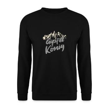 Mountaineering Mountains Peak King - Unisex Sweatshirt - black - Front - Alina (178cm) & Michal (187cm)