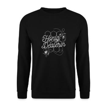 Honig Dealerin - Imkerin Honigdealer Bienen Gesche - Unisex Pullover - Schwarz - Vorne - Alina (178cm) & Michal (187cm)