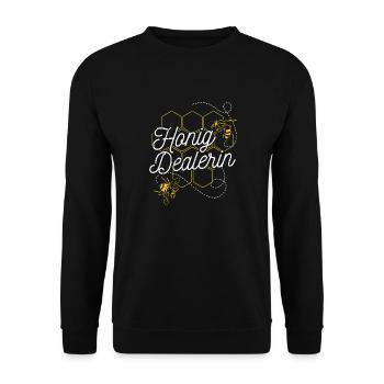 Honig Dealerin - Imkerin Honigdealer Bienen Gesche - Unisex Pullover - Schwarz - Vorne - Alina (178cm) & Michal (187cm)