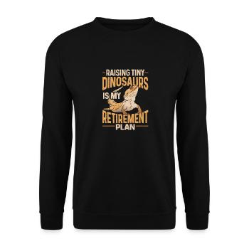 Bartagame Eidechse Reptil Herpetologe - Unisex Pullover - Schwarz - Vorne - Alina (178cm) & Michal (187cm)