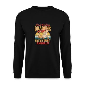 Bartagame Eidechse Reptil Herpetologe - Unisex Pullover - Schwarz - Vorne - Alina (178cm) & Michal (187cm)