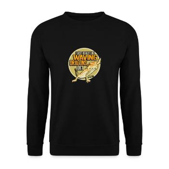 Bartagame Eidechse Reptil Herpetologe - Unisex Pullover - Schwarz - Vorne - Alina (178cm) & Michal (187cm)