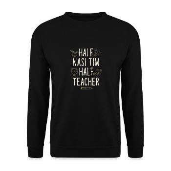 Moitié Nasi Tim Moitié Professeur Drôle Professeur Humour - Sweat-shirt Unisexe - noir - Devant - Alina (178cm) & Michal (187cm)
