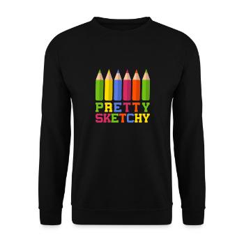 Pretty Incomplete Art Color Artist Colored - Unisex Sweatshirt - black - Front - Alina (178cm) & Michal (187cm)