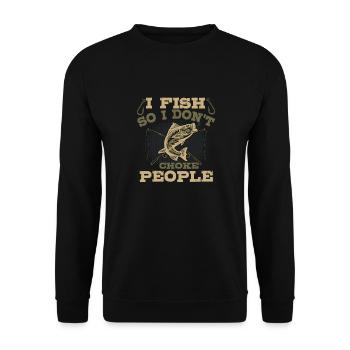 Je pêche pour ne pas diriger des gens qui - Sweat-shirt Unisexe - noir - Devant - Alina (178cm) & Michal (187cm)