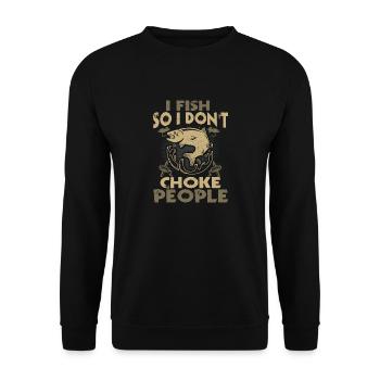 Je pêche pour ne pas diriger des gens qui - Sweat-shirt Unisexe - noir - Devant - Alina (178cm) & Michal (187cm)