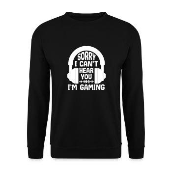 Sorry, I can't hear you. I - Unisex Sweatshirt - black - Front - Alina (178cm) & Michal (187cm)