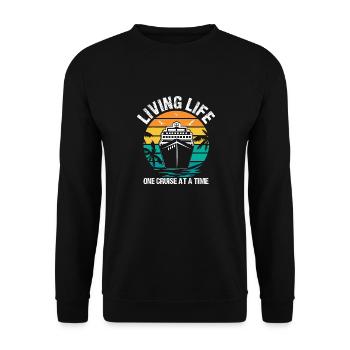 Live Live One Cruise Zu Einem Zeitschiff - Unisex Pullover - Schwarz - Vorne - Alina (178cm) & Michal (187cm)