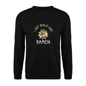 Ich Liebe Einfach Ramen Japanisches Essen Kawaii - Unisex Pullover - Schwarz - Vorne - Alina (178cm) & Michal (187cm)