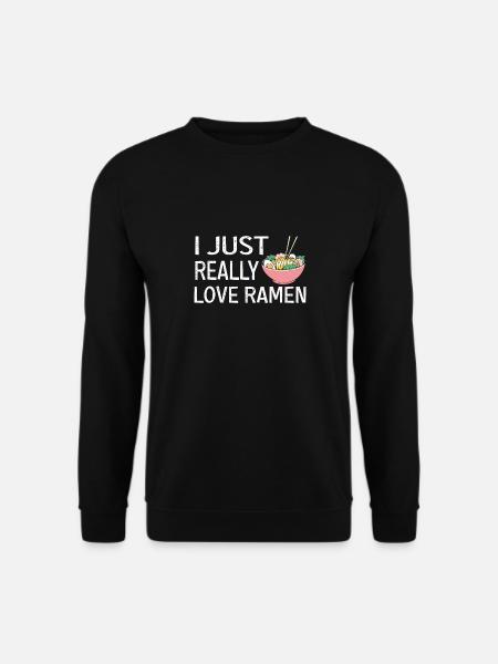 Ich Liebe Ramen, Japanisches Essen, Kawaii Anime - Unisex Pullover - Schwarz