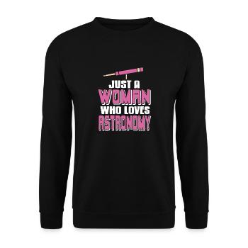 Juste une femme qui aime l’astronomie Cool Retro - Sweat-shirt Unisexe - noir - Devant - Alina (178cm) & Michal (187cm)