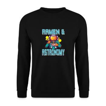 Ramen & Astronomy Retro Ramen Lover Designs - Unisex Sweatshirt - black - Front - Alina (178cm) & Michal (187cm)