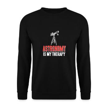 Astronomy Is My Therapy Awesome Retro Astronomer - Unisex Pullover - Schwarz - Vorne - Alina (178cm) & Michal (187cm)