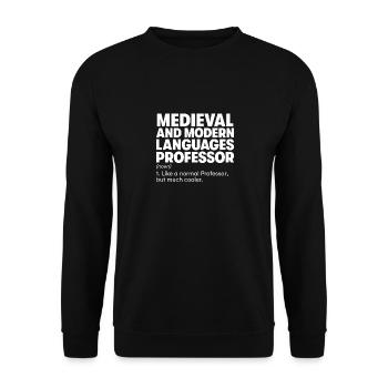 Professeur de langues médiévales et modernes - Sweat-shirt Unisexe - noir - Devant - Alina (178cm) & Michal (187cm)