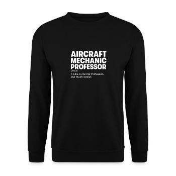 Professeur mécanicien d’aéronefs - Sweat-shirt Unisexe - noir - Devant - Alina (178cm) & Michal (187cm)