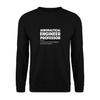 Professeur d’ingénieur aéronautique - Sweat-shirt Unisexe - noir - Devant - Alina (178cm) & Michal (187cm)