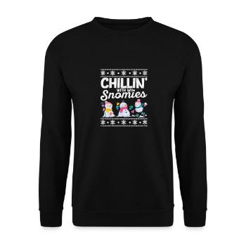 Chillin With My Snowmies Funny Christmas Snow - Unisex Sweatshirt - black - Front - Alina (178cm) & Michal (187cm)