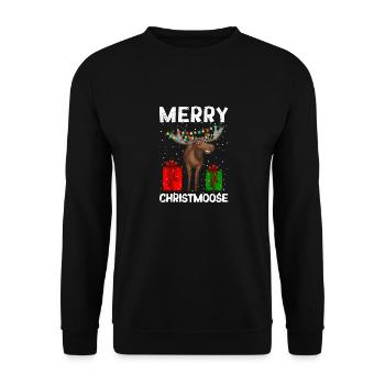 Amoureux de Noël drôle de rennes de Noël - Sweat-shirt Unisexe - noir - Devant - Alina (178cm) & Michal (187cm)