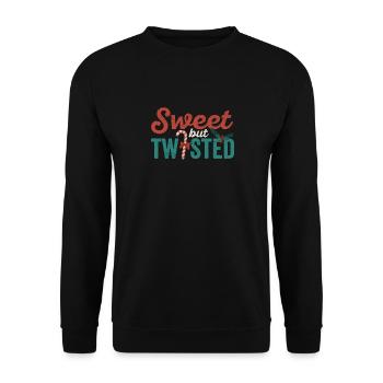 Canne à bonbons douce mais tordue Drôle - Sweat-shirt Unisexe - noir - Devant - Alina (178cm) & Michal (187cm)