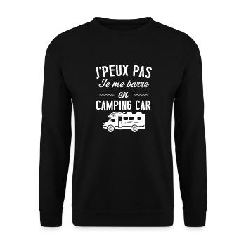 Je peux pas je me barre en camping car - Sweat-shirt Unisexe - noir - Devant - Alina (178cm) & Michal (187cm)