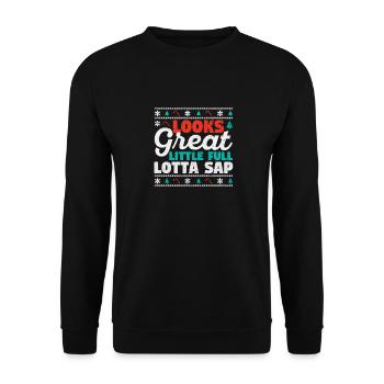 Christmas Vacation Santa sieht großartig aus - Unisex Pullover - Schwarz - Vorne - Alina (178cm) & Michal (187cm)