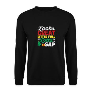 Sieht toll aus Kleines Volles Lotta Sap Weihnacht - Unisex Pullover - Schwarz - Vorne - Alina (178cm) & Michal (187cm)
