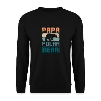 Father Dad Papa polar bear - Unisex Pullover - Schwarz - Vorne - Alina (178cm) & Michal (187cm)