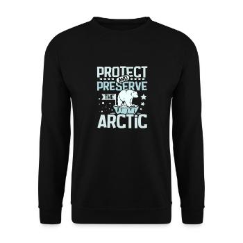 Protect and preserve the arctic - Unisex Sweatshirt - black - Front - Alina (178cm) & Michal (187cm)