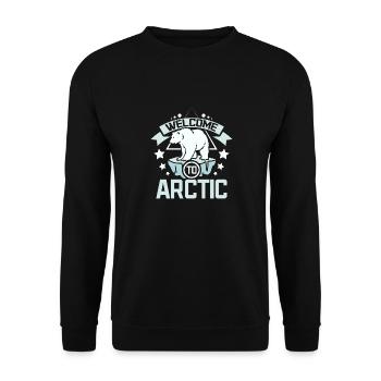 Welcome to arctic - Unisex Sweatshirt - black - Front - Alina (178cm) & Michal (187cm)