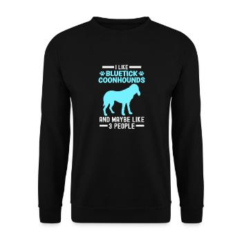 Bluetick Coonhound Gift Funny Saying - Unisex Sweatshirt - black - Front - Alina (178cm) & Michal (187cm)