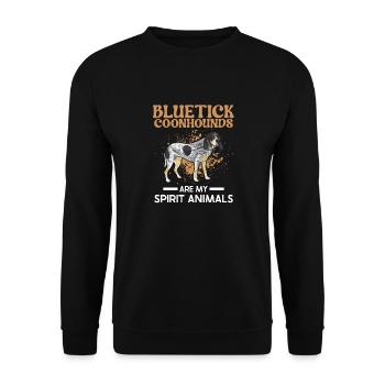 Bluetick Coonhound Gift Funny Saying - Unisex Sweatshirt - black - Front - Alina (178cm) & Michal (187cm)