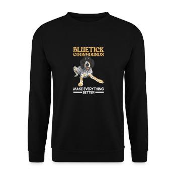 Bluetick Coonhound Gift Funny Saying - Unisex Sweatshirt - black - Front - Alina (178cm) & Michal (187cm)