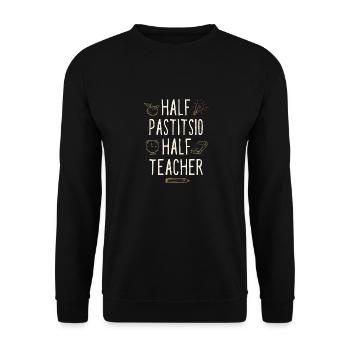 Half Pastitsio Half Teacher Funny Professor Humor - Unisex Sweatshirt - black - Front - Alina (178cm) & Michal (187cm)