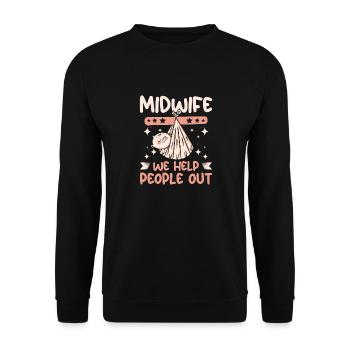 Sage-femme nous aidons les gens - Sweat-shirt Unisexe - noir - Devant - Alina (178cm) & Michal (187cm)