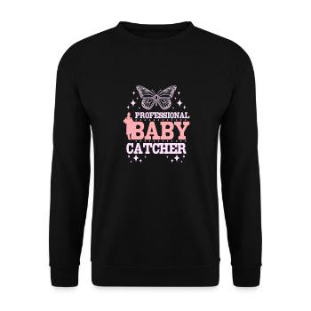Attrape-bébé professionnel - Sweat-shirt Unisexe - noir - Devant - Alina (178cm) & Michal (187cm)